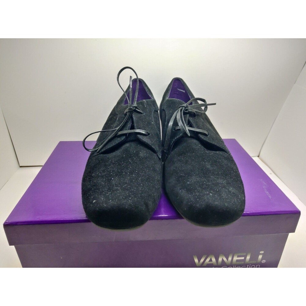 Vaneli Purple Collection Womens Shoes Black Suede Size 10 1/2 M